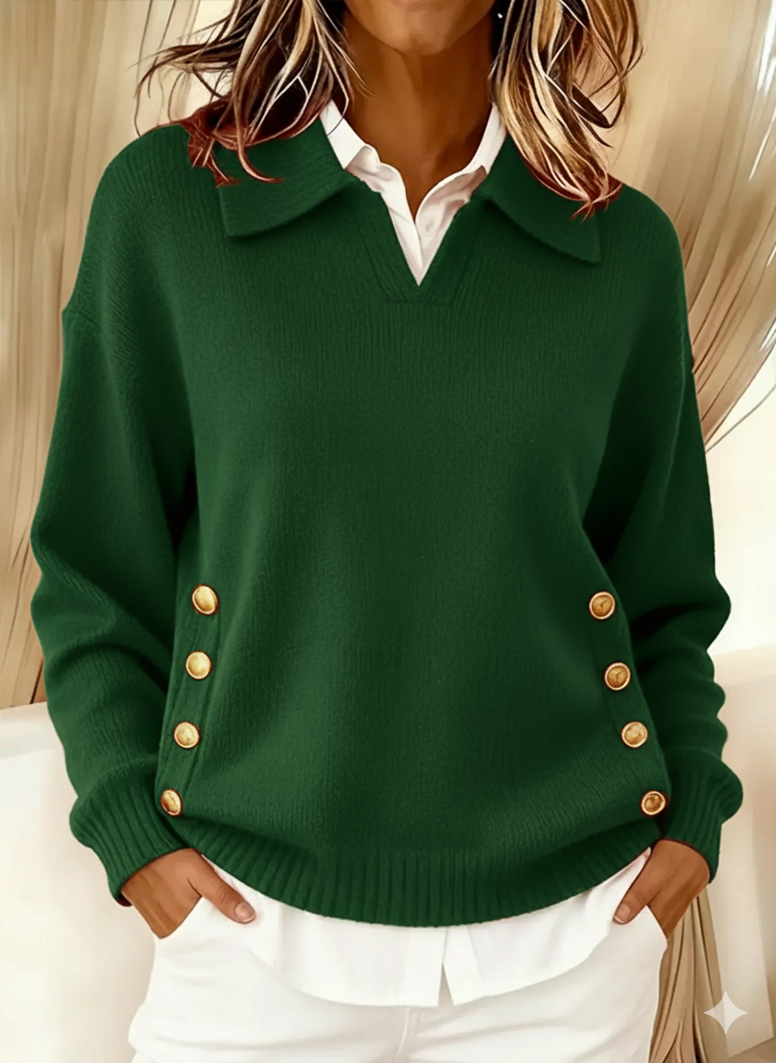 Margaret | V-Neck Sweater with Collar