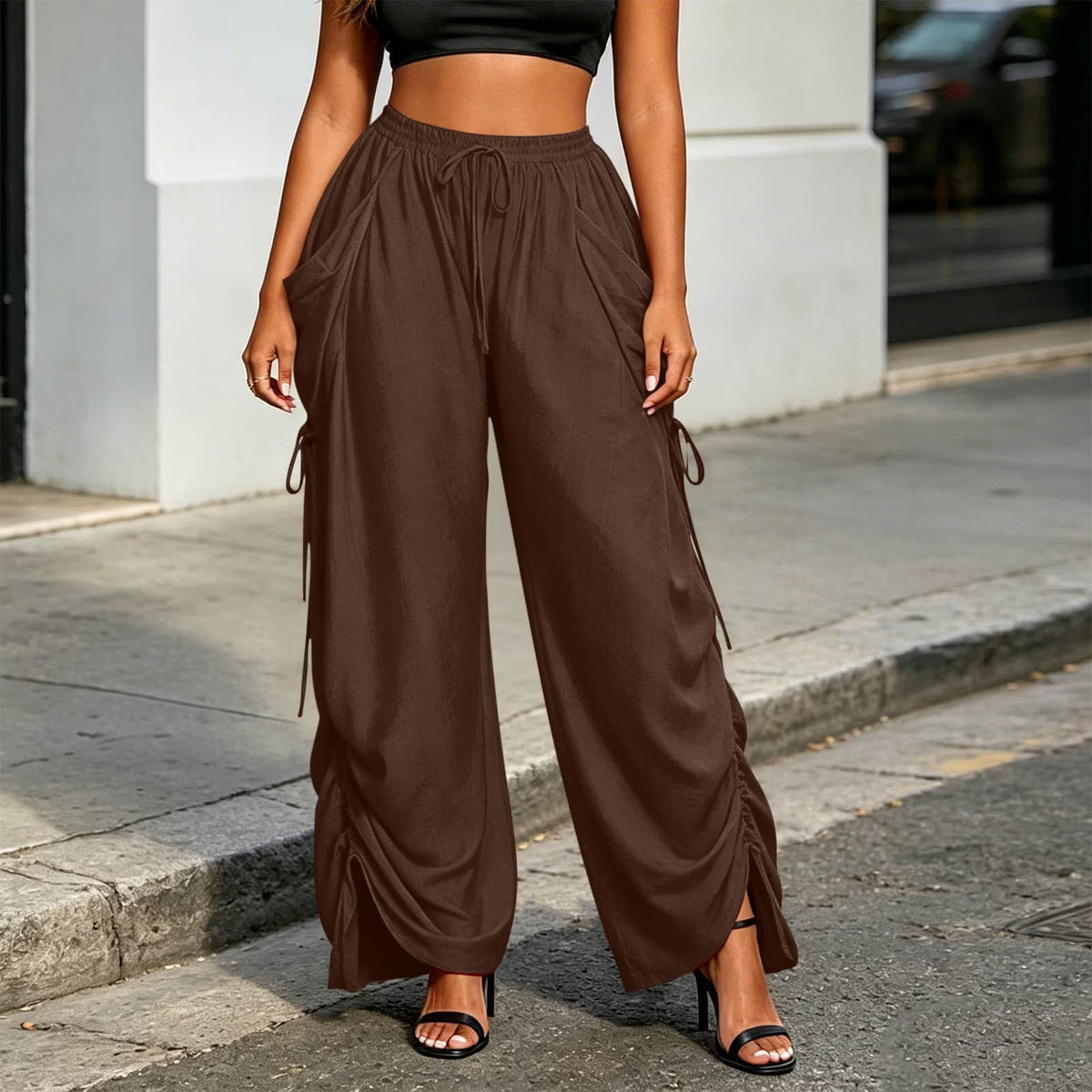 Cozy Wide-Leg Drawstring Trousers