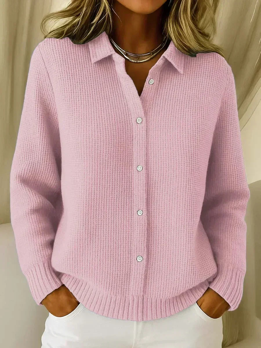 Brenda | Textured Knit Button-Up Cardigan