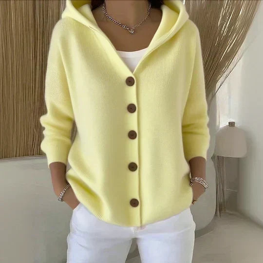 Jane | Hooded Button-Up Knit Cardigan