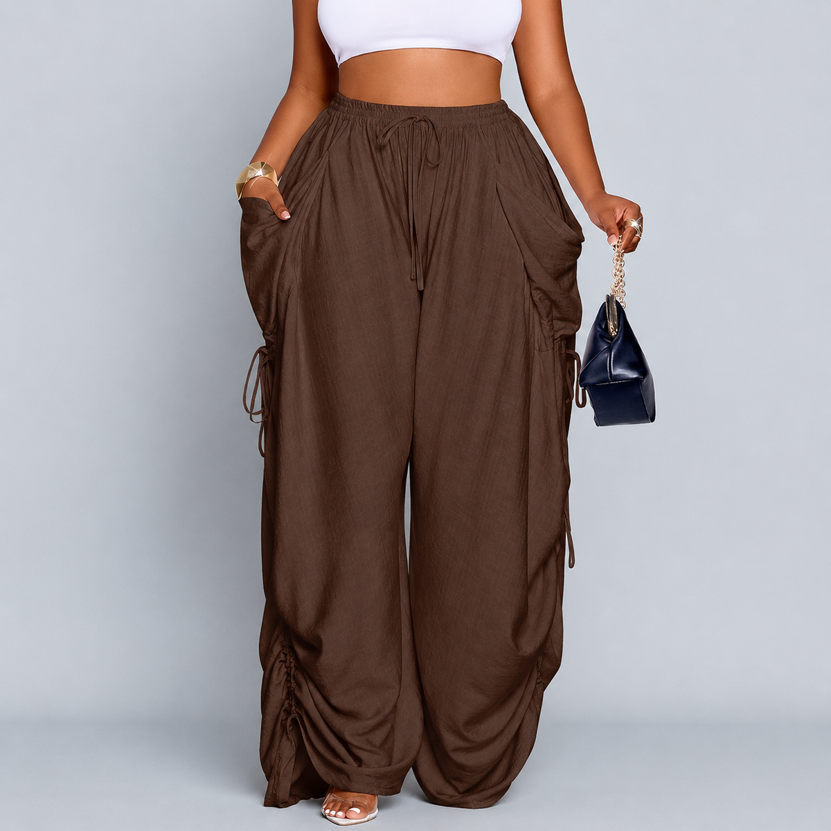 Cozy Wide-Leg Drawstring Trousers
