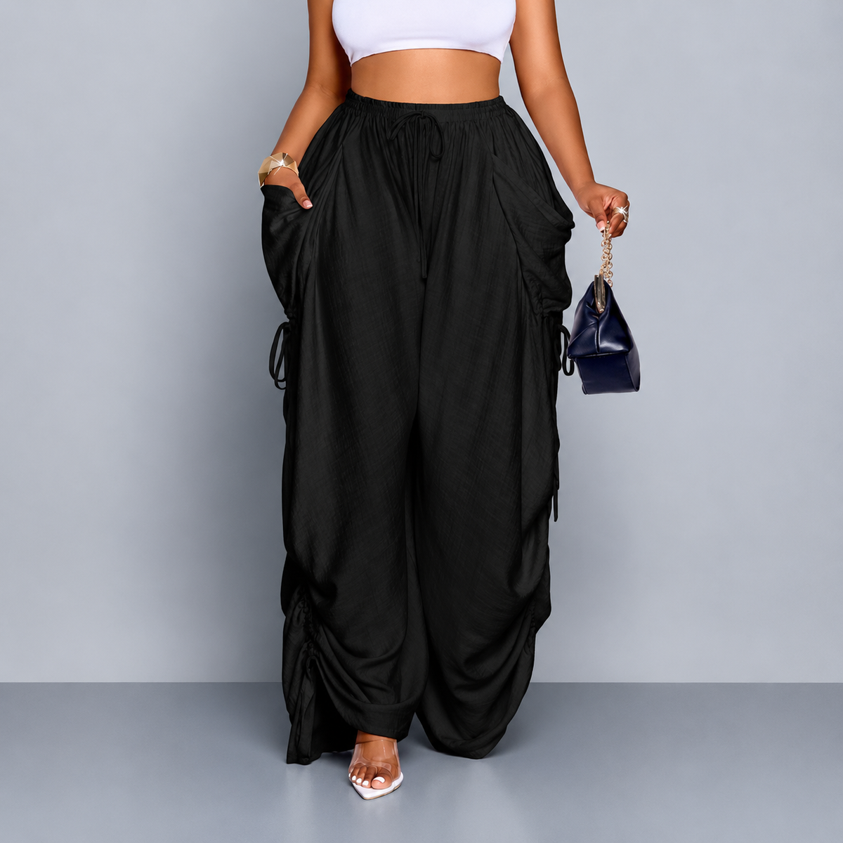 Cozy Wide-Leg Drawstring Trousers