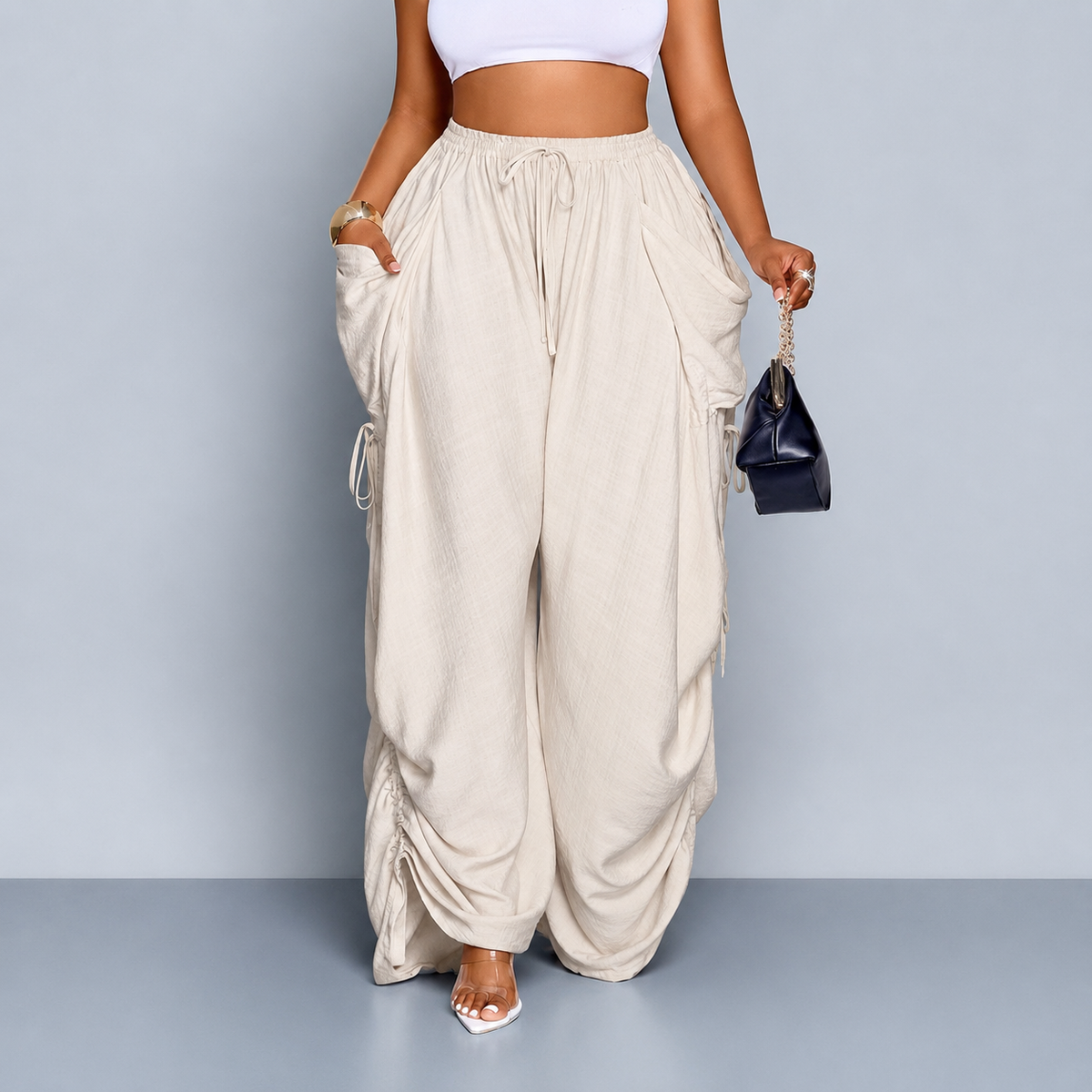 Cozy Wide-Leg Drawstring Trousers