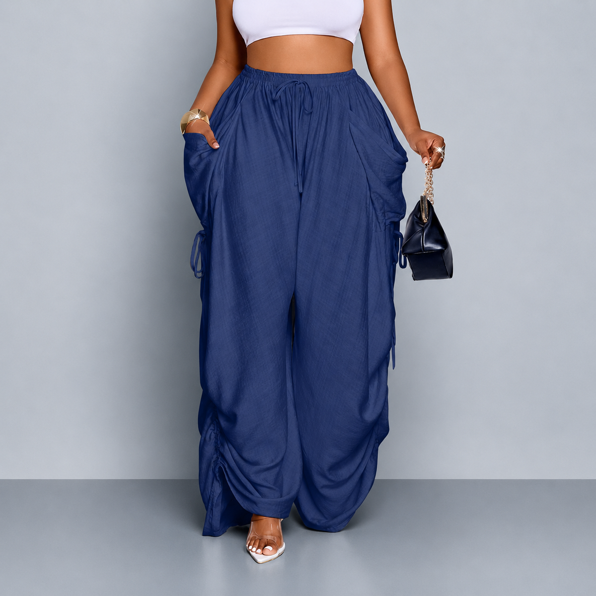 Cozy Wide-Leg Drawstring Trousers