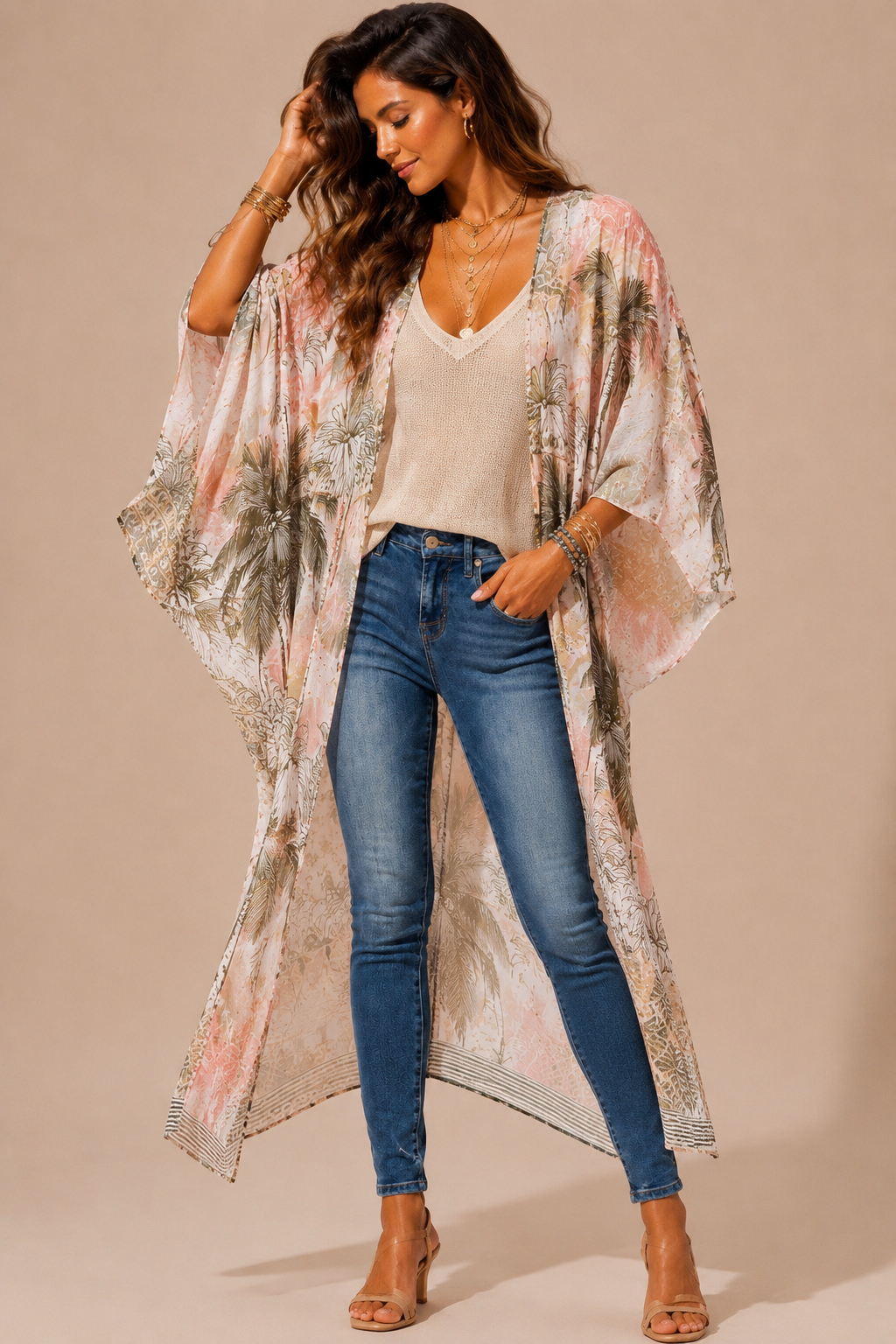 Sunset Palm Kimono