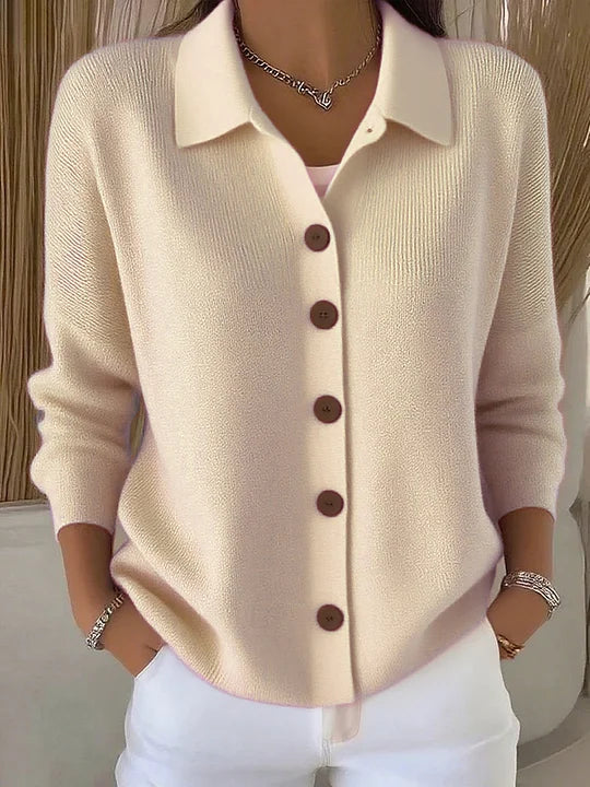 Susan | Button-Front Collared Cardigan