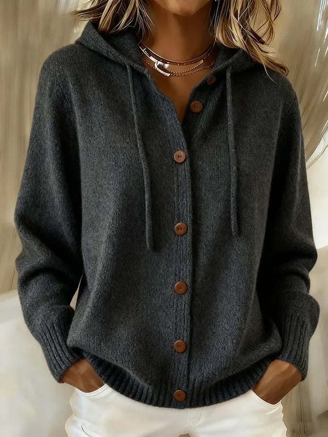 Diane | Cozy Button Cardigan Hoodie