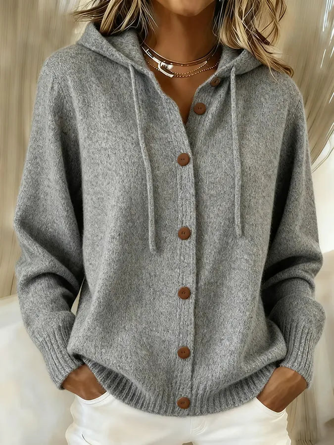 Diane | Cozy Button Cardigan Hoodie