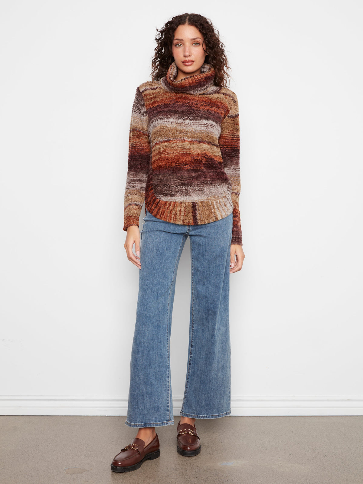 Cowl Neck Cable Knit Sweater