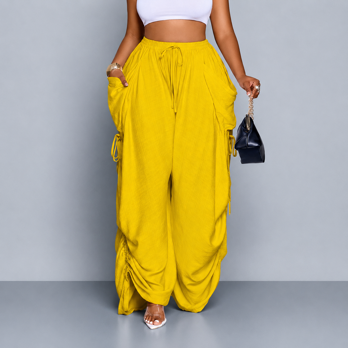 Cozy Wide-Leg Drawstring Trousers