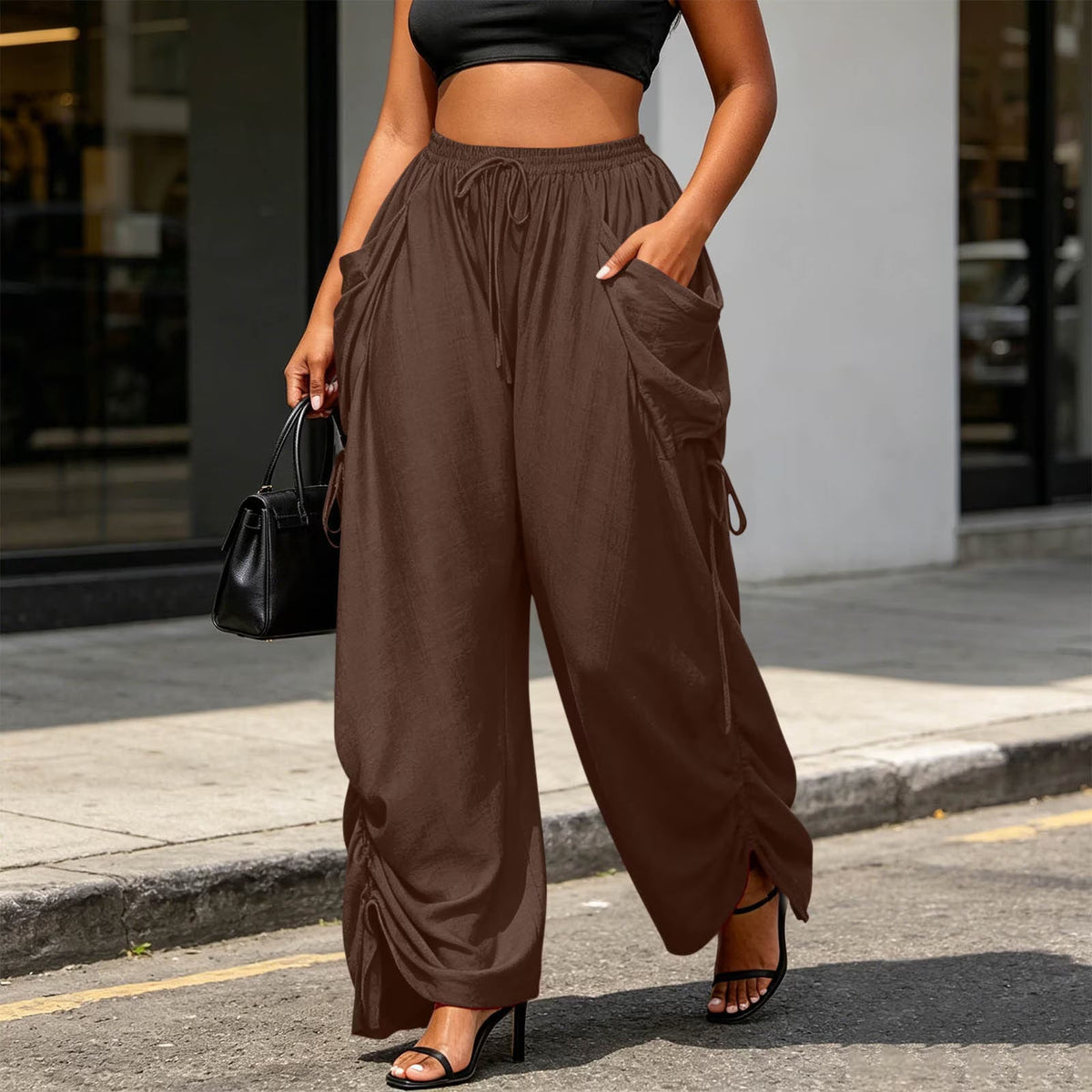 Cozy Wide-Leg Drawstring Trousers