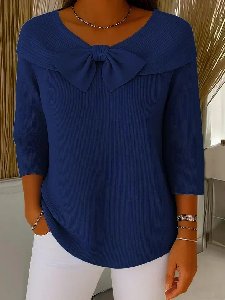 Karen | Sweater with Bow and Round Neckline