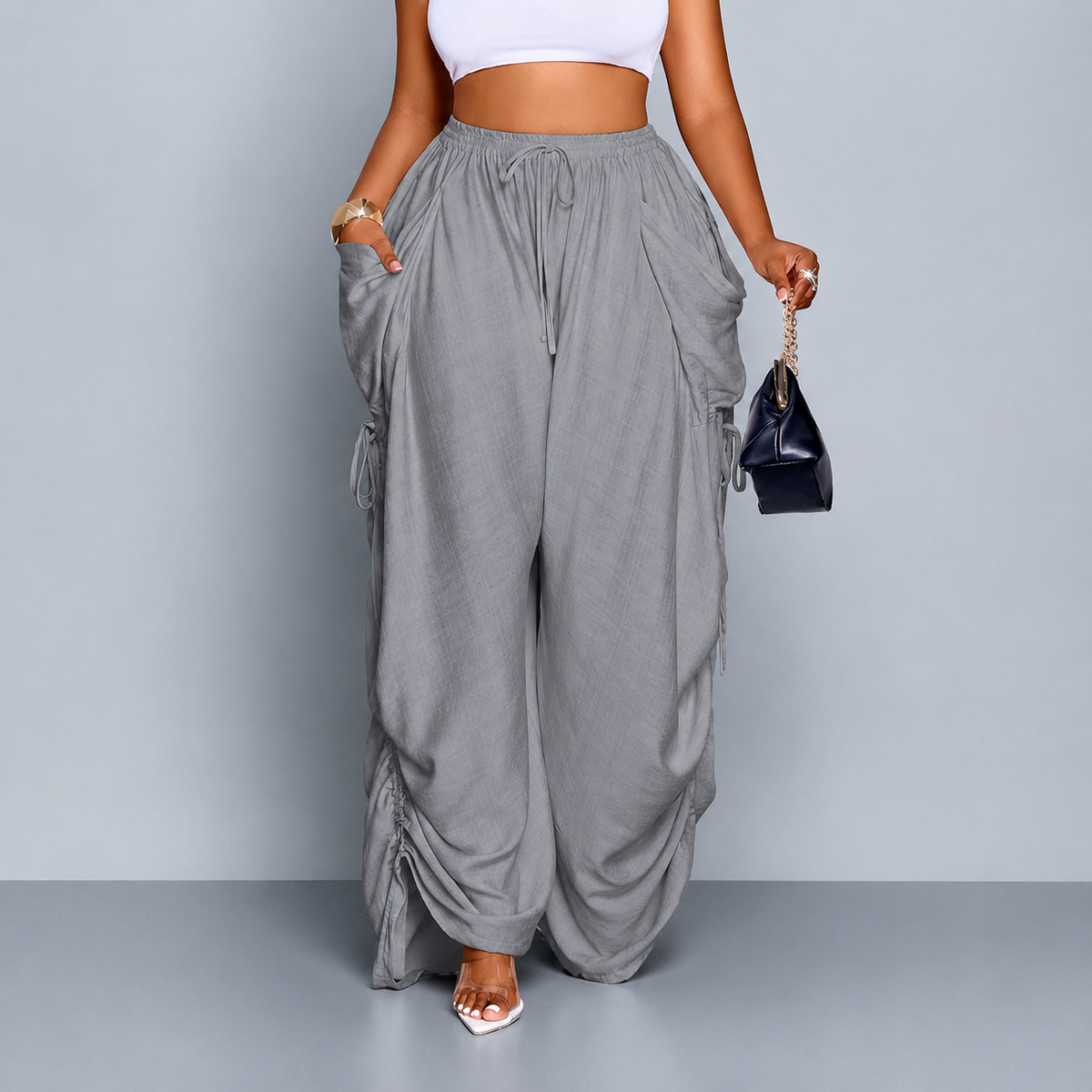 Cozy Wide-Leg Drawstring Trousers