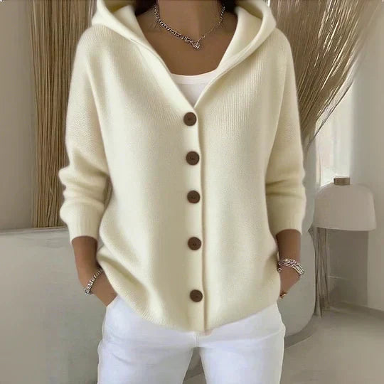Jane | Hooded Button-Up Knit Cardigan
