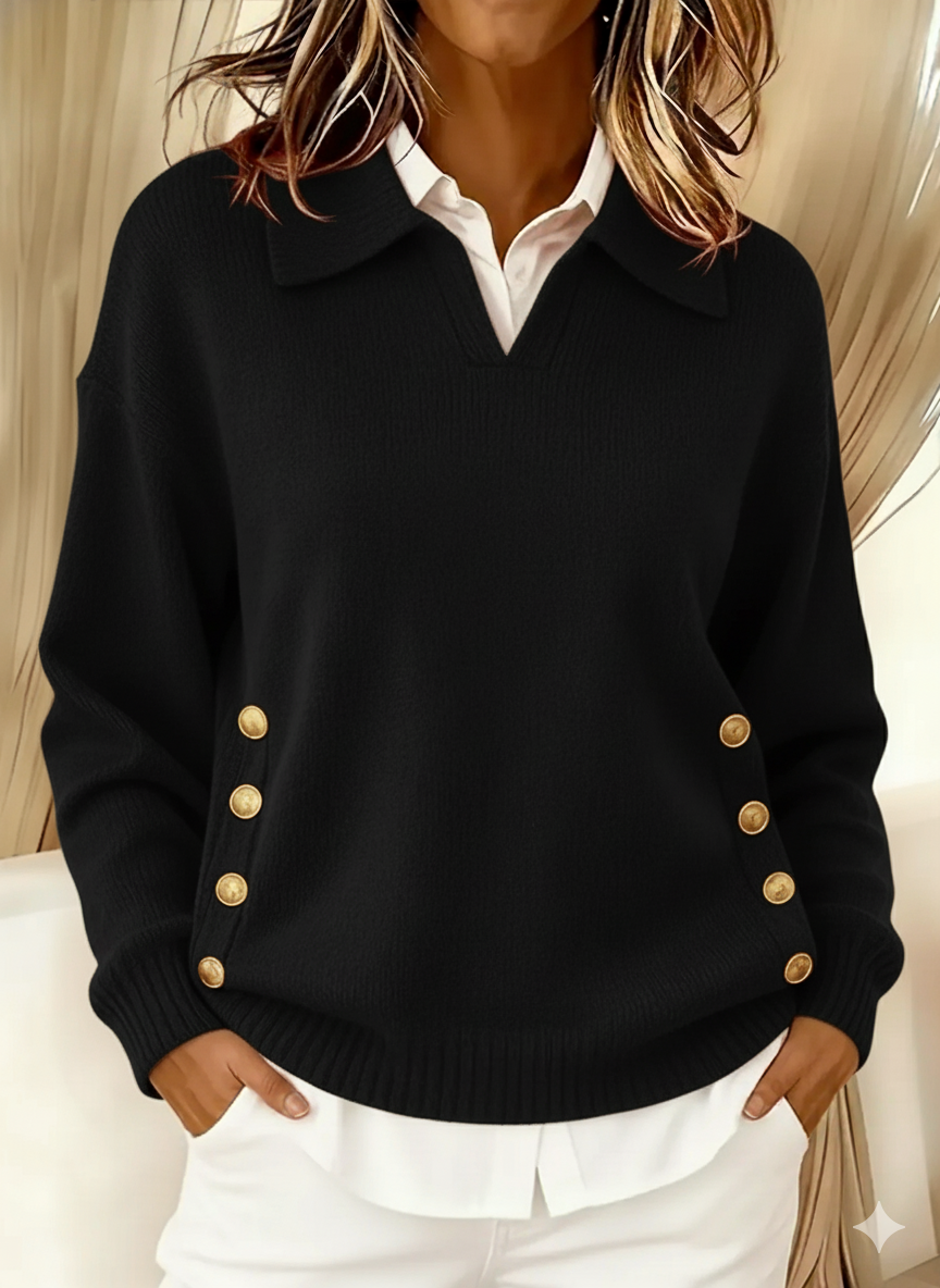 Margaret | V-Neck Sweater with Collar