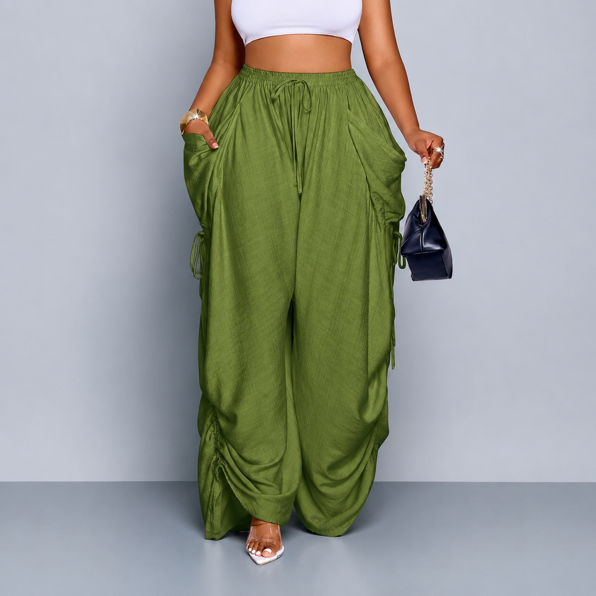 Cozy Wide-Leg Drawstring Trousers