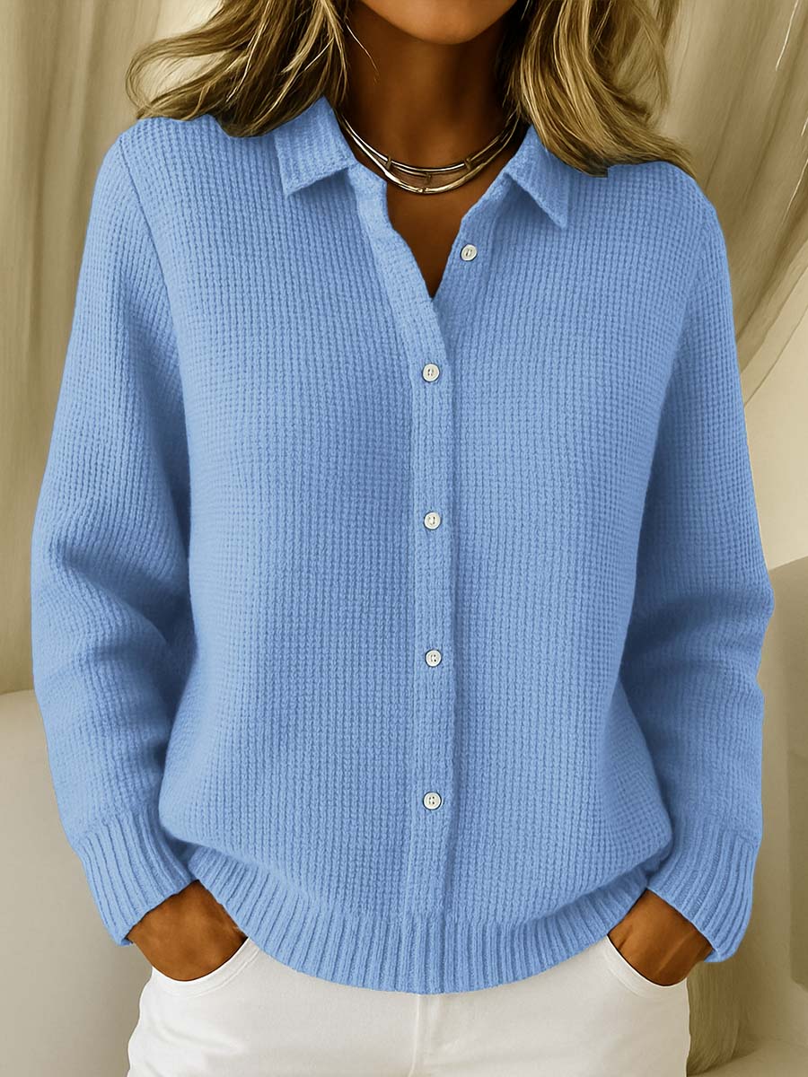 Brenda | Textured Knit Button-Up Cardigan