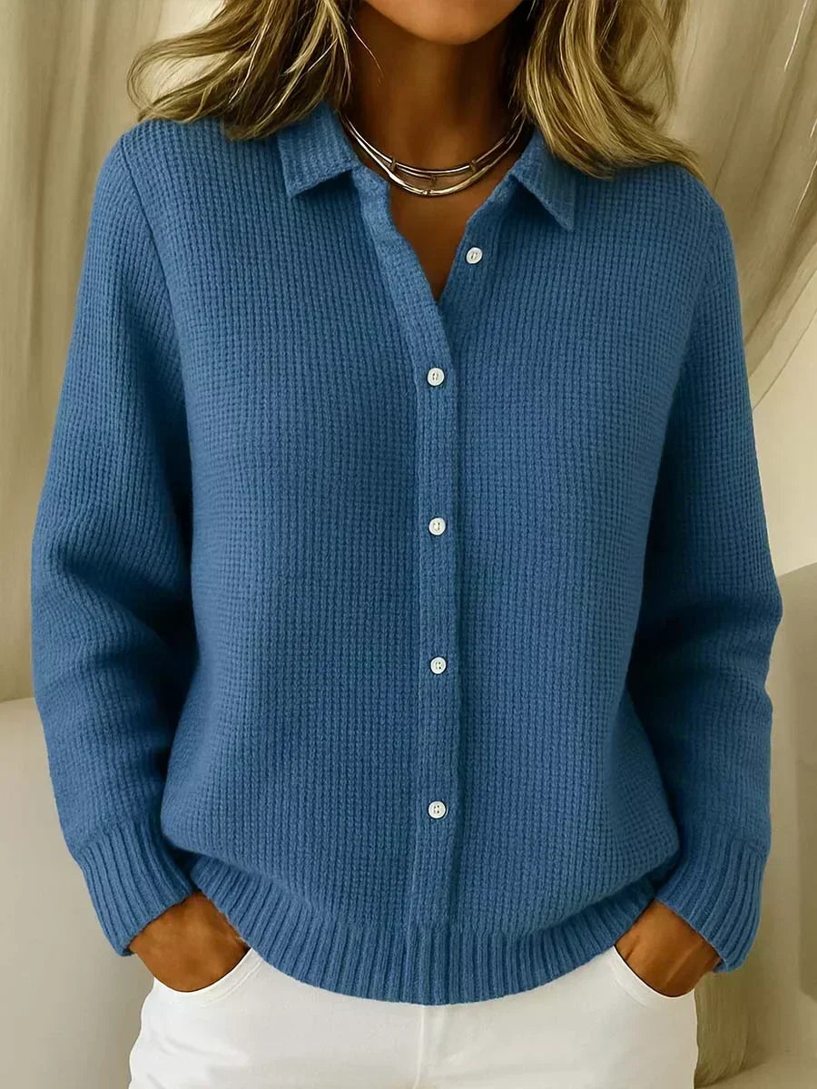 Brenda | Textured Knit Button-Up Cardigan