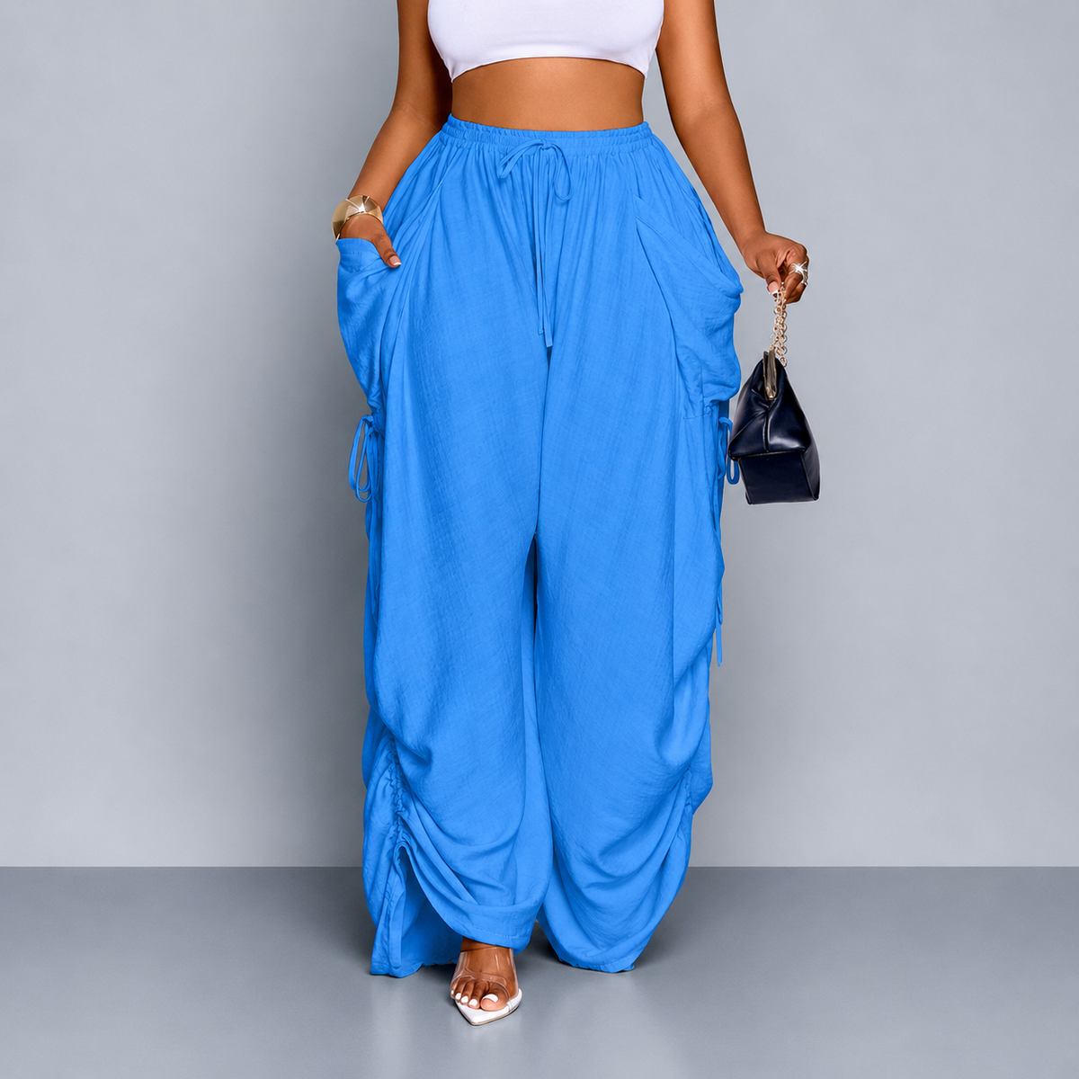 Cozy Wide-Leg Drawstring Trousers