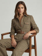 Celia | Checked Jumpsuit with Sophisticated Details