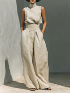 Nuria | Minimalist Sleeveless Top Set