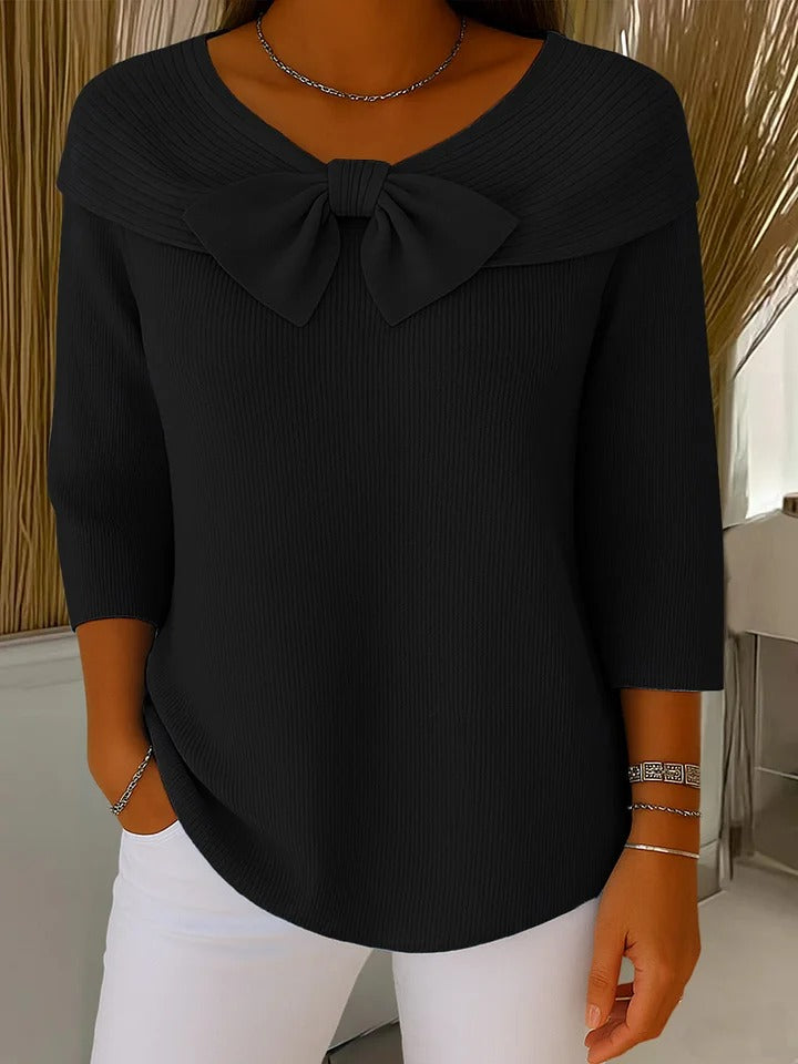 Karen | Sweater with Bow and Round Neckline