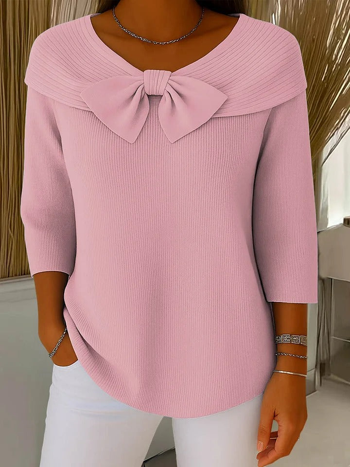 Karen | Sweater with Bow and Round Neckline