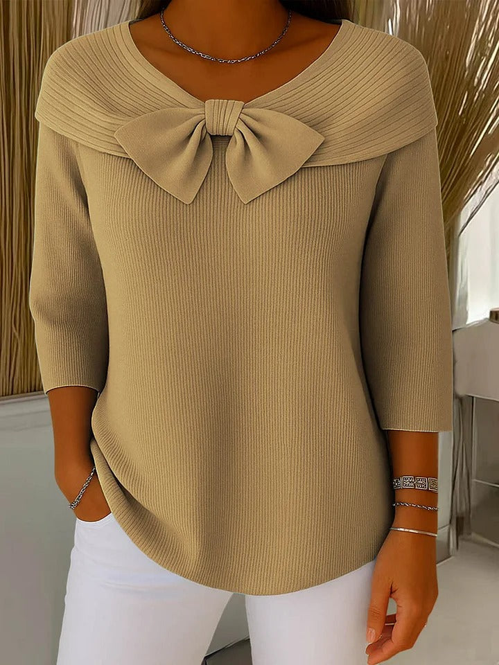 Karen | Sweater with Bow and Round Neckline