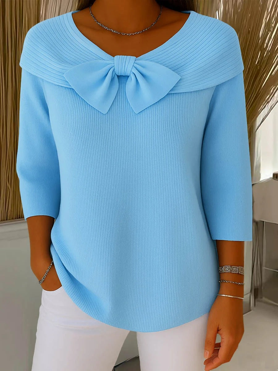 Karen | Sweater with Bow and Round Neckline